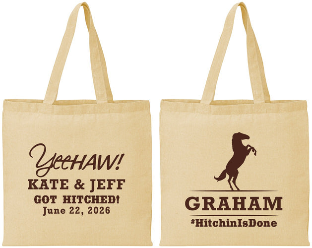 Personalized Wedding Cotton Tote Bags - Got Hitched | 296