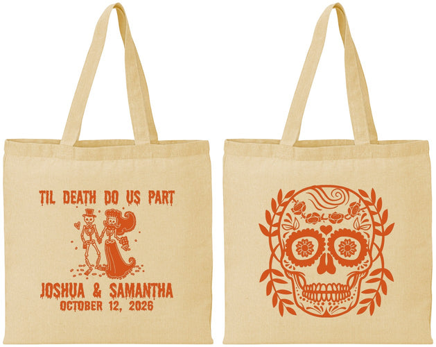 Personalized Wedding Cotton Tote Bags - Til Death Do Us Part | 297