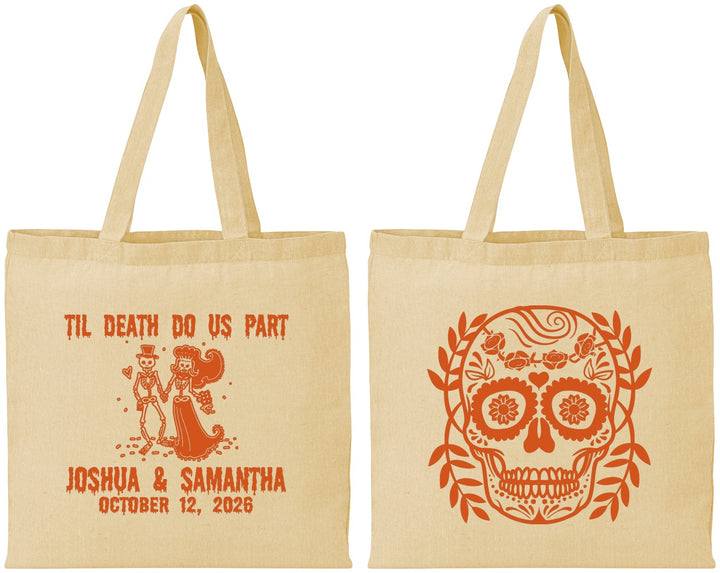 Personalized Wedding Cotton Tote Bags - Til Death Do Us Part | 297
