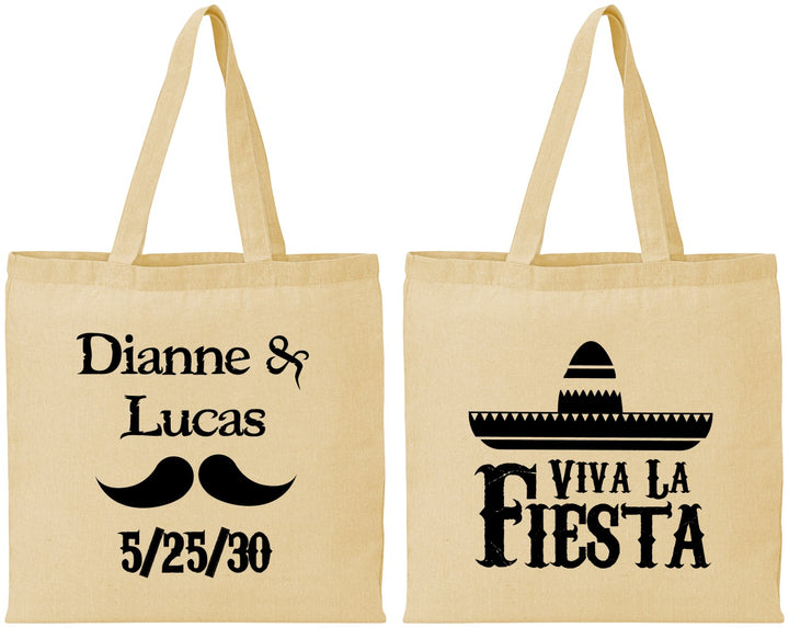 Personalized Wedding Cotton Tote Bags - Viva La Fiesta | 299