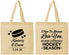 Personalized Wedding Cotton Tote Bags - Hockey | 300