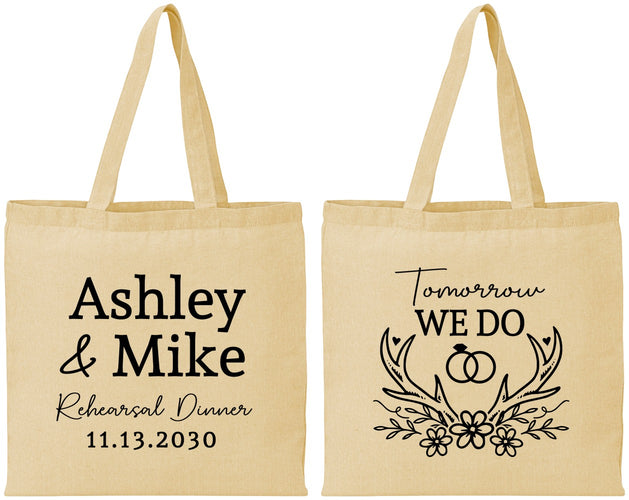 Personalized Rehearsal Dinner Cotton Tote Bags - Tomorrow We Do | 30002