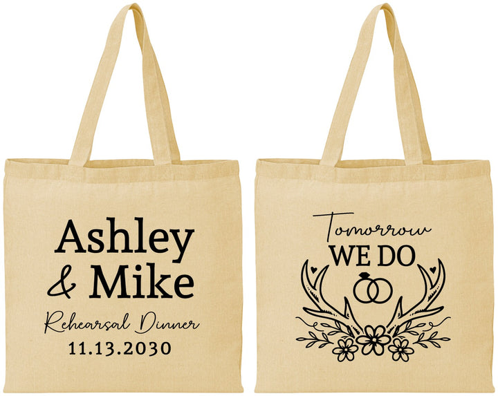 Personalized Rehearsal Dinner Cotton Tote Bags - Tomorrow We Do | 30002
