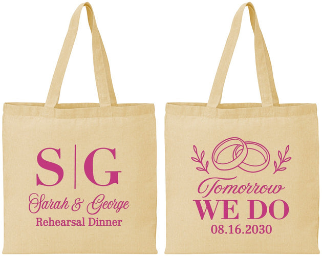 Personalized Rehearsal Dinner Cotton Tote Bags - Tomorrow We Do | 30003