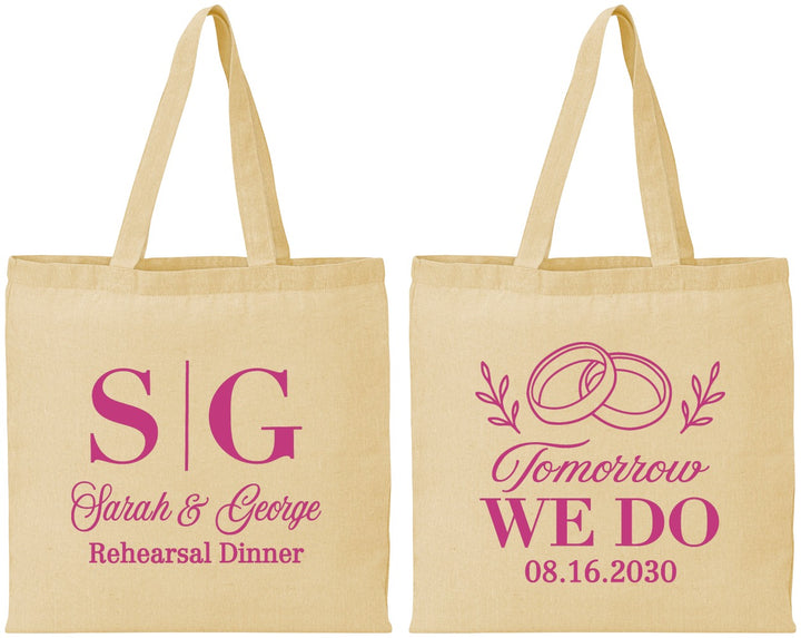 Personalized Rehearsal Dinner Cotton Tote Bags - Tomorrow We Do | 30003