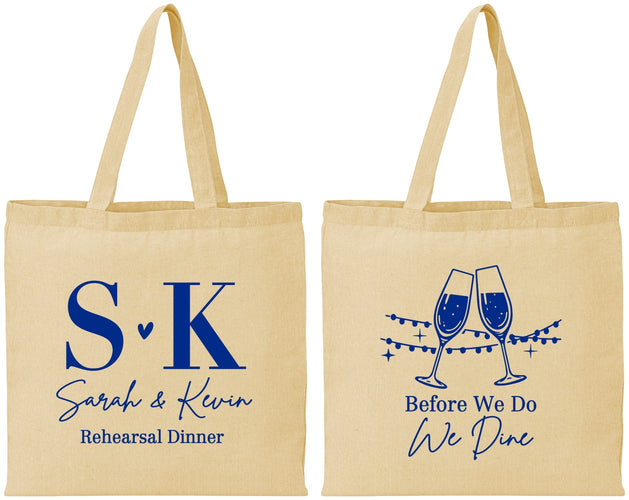Personalized Rehearsal Dinner Cotton Tote Bags - Before We Do We Dine | 30005