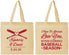 Personalized Wedding Cotton Tote Bags - Baseball | 301