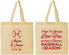 Personalized Wedding Cotton Tote Bags - Baseball | 303