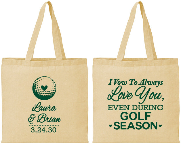 Personalized Wedding Cotton Tote Bags - Golf | 305