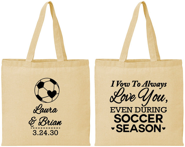 Personalized Wedding Cotton Tote Bags - Soccer | 307