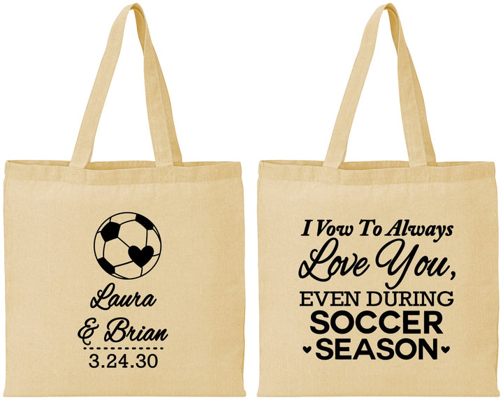 Personalized Wedding Cotton Tote Bags - Soccer | 307