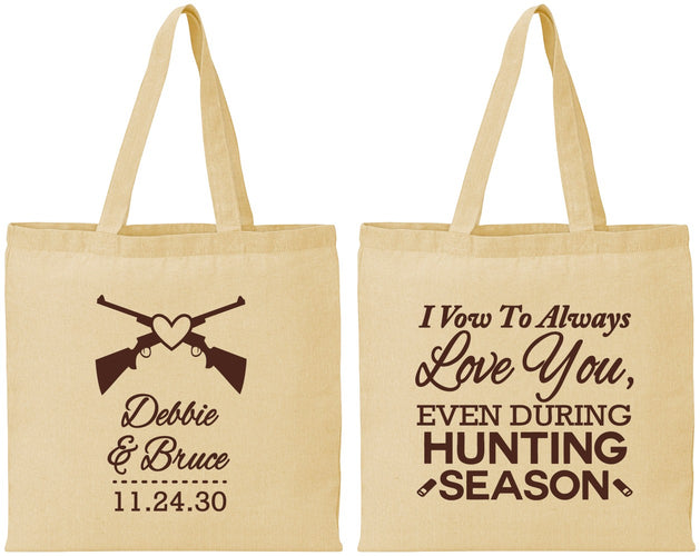 Personalized Wedding Cotton Tote Bags - Hunting | 308