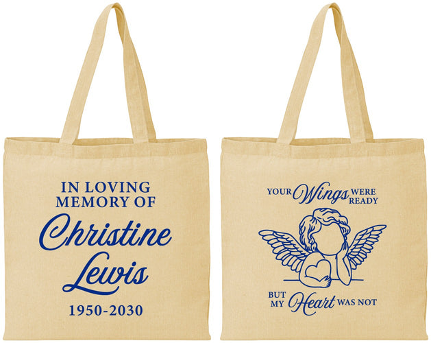 Personalized Memorial Cotton Tote Bags - In Loving Memory | 310000