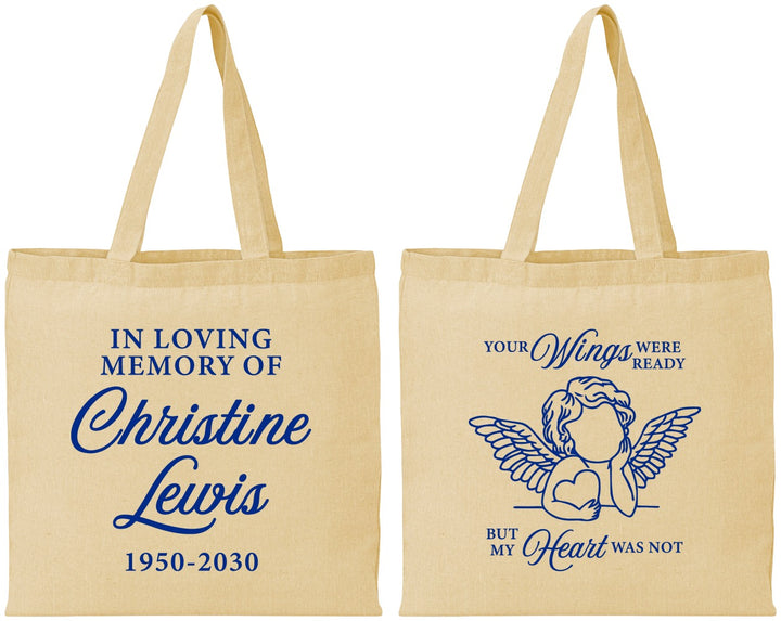 Personalized Memorial Cotton Tote Bags - In Loving Memory | 310000