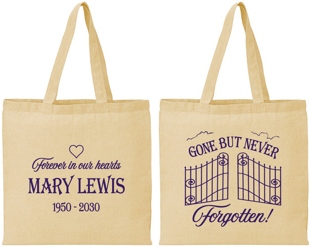 Personalized Memorial Cotton Tote Bags - Gone But Never Forgotten | 310001