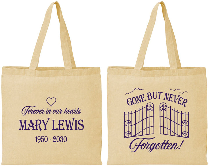 Personalized Memorial Cotton Tote Bags - Gone But Never Forgotten | 310001