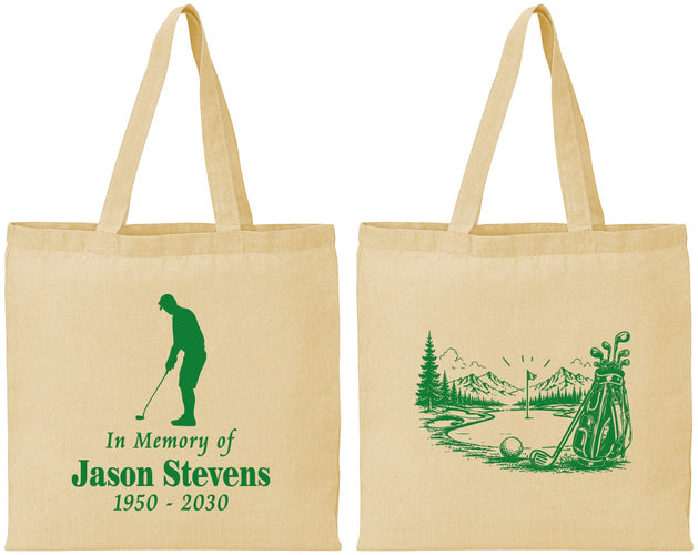 Personalized Memorial Cotton Tote Bags - Heavens Finest Fairways | 310009