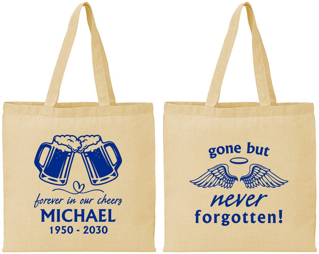 Personalized Memorial Cotton Tote Bags - Gone But Never Forgotten | 310010