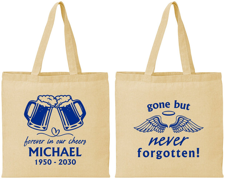 Personalized Memorial Cotton Tote Bags - Gone But Never Forgotten | 310010