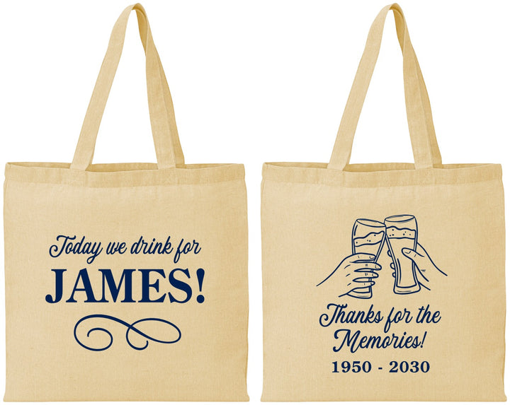 Personalized Memorial Cotton Tote Bags - Thanks For The Memories | 310011