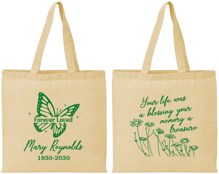 Personalized Memorial Cotton Tote Bags - Forever Loved | 310013