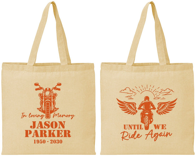 Personalized Memorial Cotton Tote Bags - Until We Ride Again | 310016