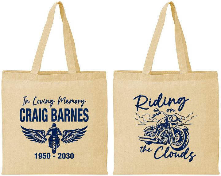 Personalized Memorial Cotton Tote Bags - Riding On The Clouds | 310017