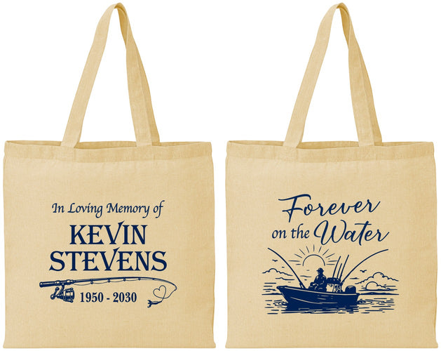 Personalized Memorial Cotton Tote Bags - Forever On The Water | 310019