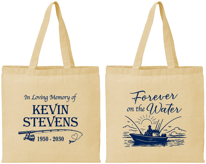Personalized Memorial Cotton Tote Bags - Forever On The Water | 310019