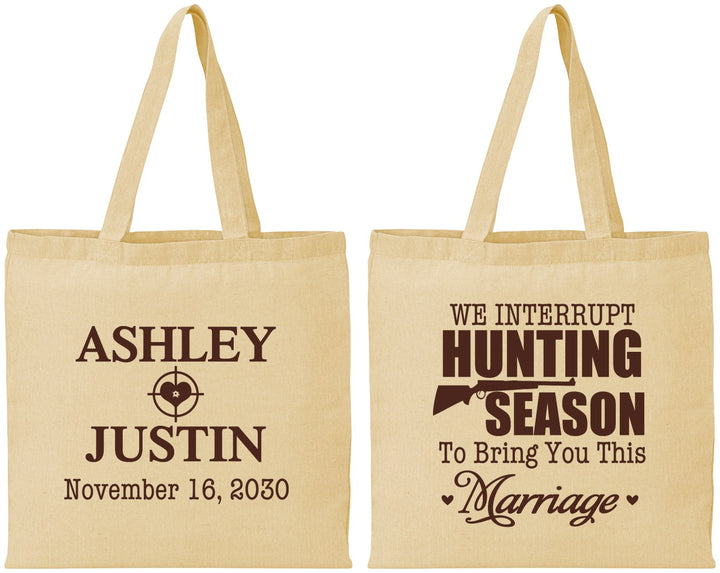 Personalized Wedding Cotton Tote Bags - We Interrupt Hunting | 316
