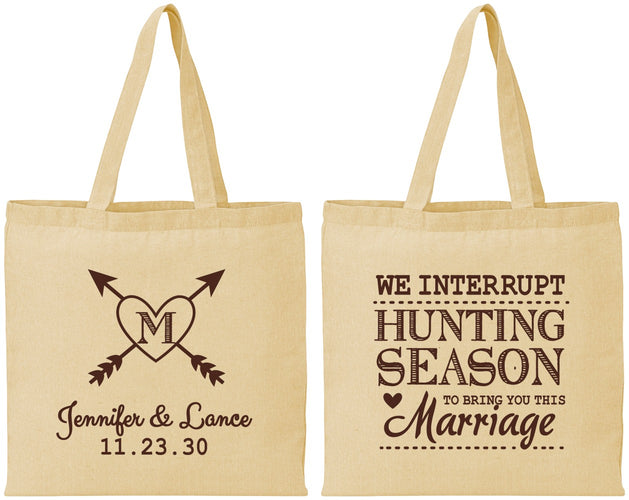 Personalized Wedding Cotton Tote Bags - We Interrupt Season | 318