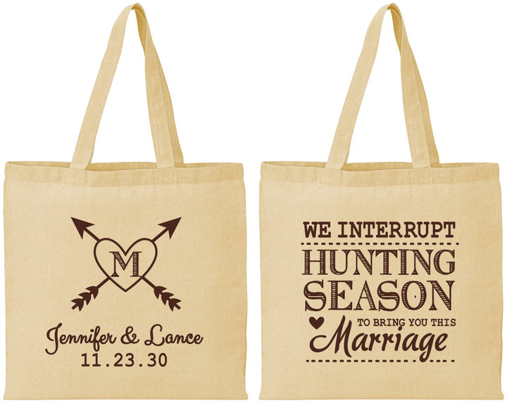 Personalized Wedding Cotton Tote Bags - We Interrupt Season | 318