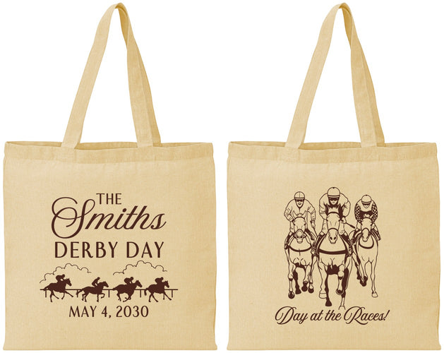 Personalized Derby Day Cotton Tote Bags - Day At The Races | 320009