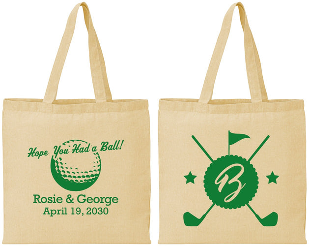 Personalized Wedding Cotton Tote Bags - Golf | 325