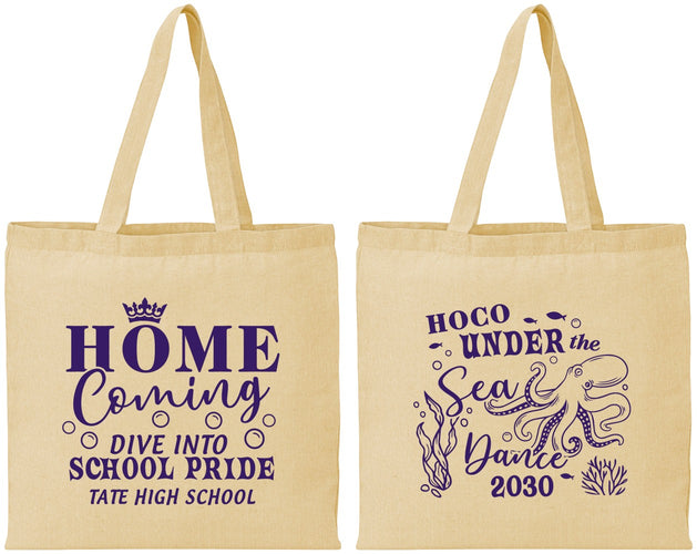 Personalized Homecoming Cotton Tote Bags - Under The Sea Dance | 330002