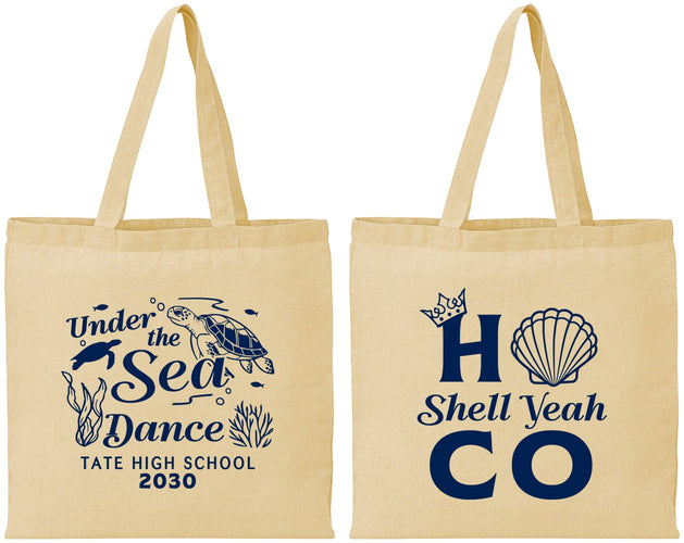 Personalized Homecoming Cotton Tote Bags - Hoco Under The Sea | 330003