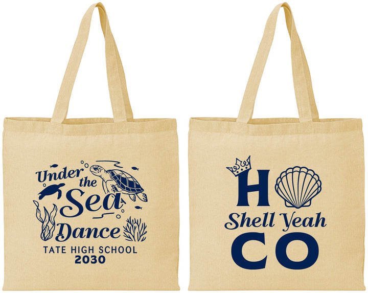 Personalized Homecoming Cotton Tote Bags - Hoco Under The Sea | 330003