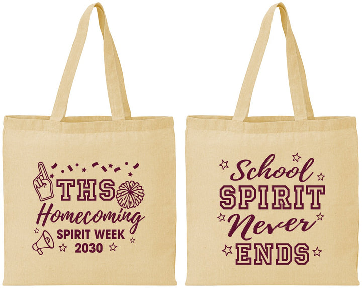 Personalized Homecoming Cotton Tote Bags - Spirit Week | 330011