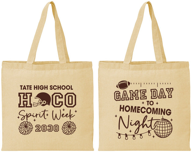 Personalized Homecoming Cotton Tote Bags - Spirit Week | 330013