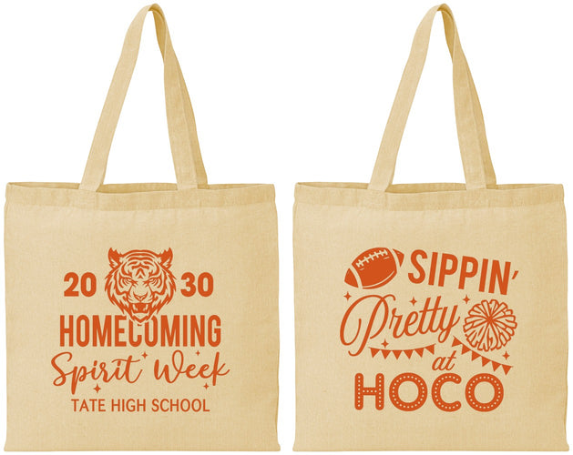 Personalized Homecoming Cotton Tote Bags - Hoco Spirit Week | 330014