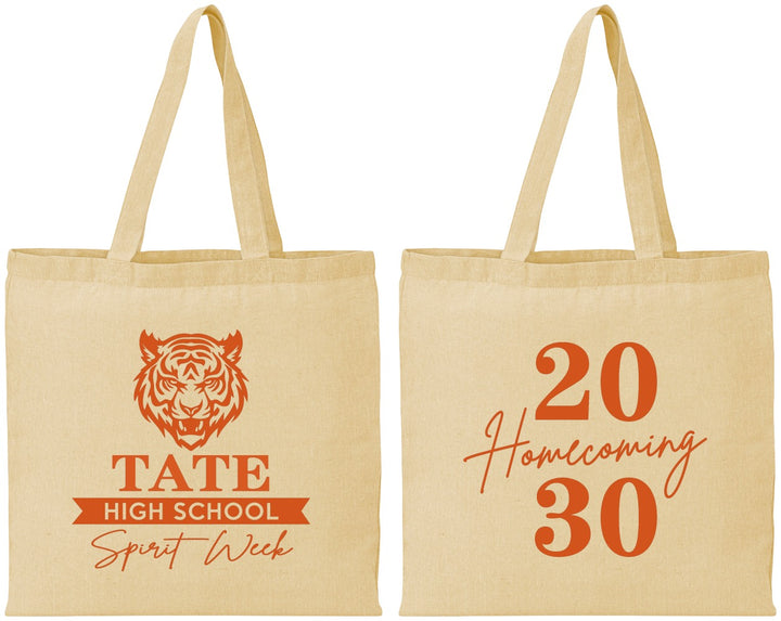 Personalized Homecoming Cotton Tote Bags - Hoco Spirit Week | 330015