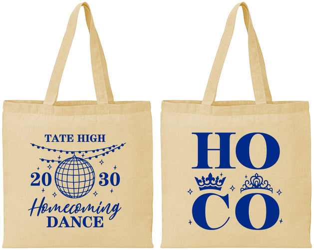 Personalized Homecoming Cotton Tote Bags - Hoco Dance | 330016