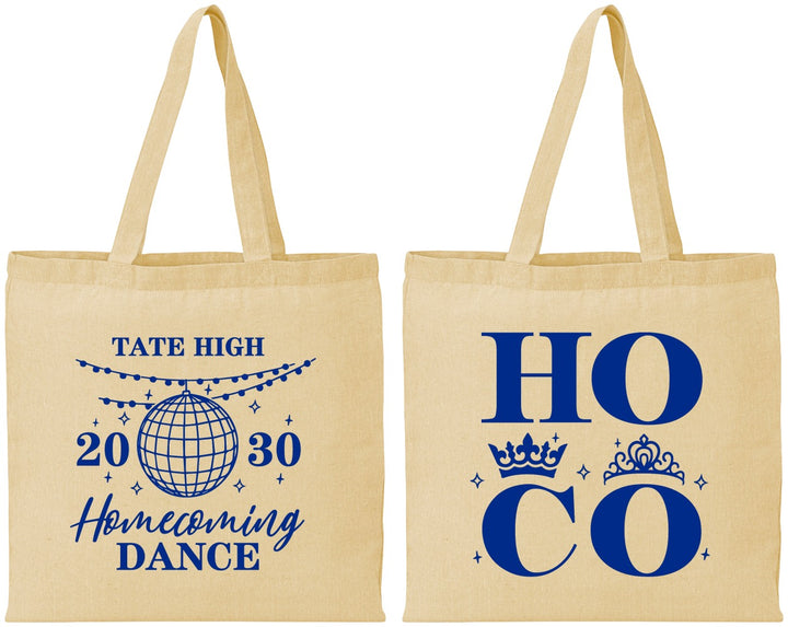 Personalized Homecoming Cotton Tote Bags - Hoco Dance | 330016
