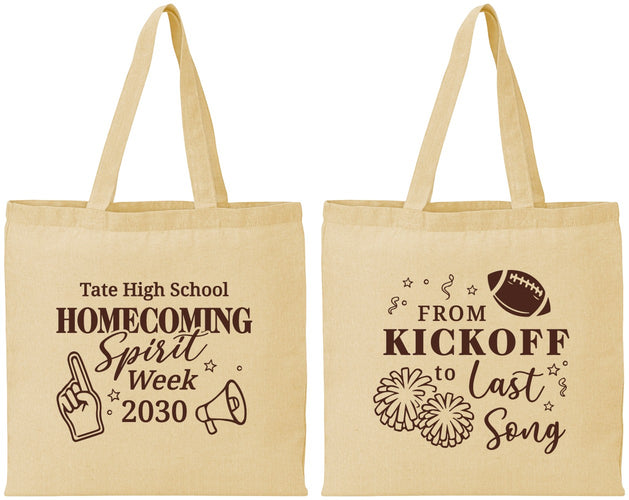 Personalized Homecoming Cotton Tote Bags - Spirit Week | 330019