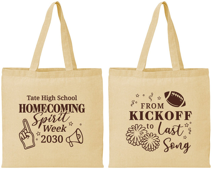 Personalized Homecoming Cotton Tote Bags - Spirit Week | 330019