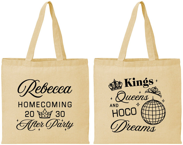 Personalized Homecoming Cotton Tote Bags - Hoco After Party | 330027