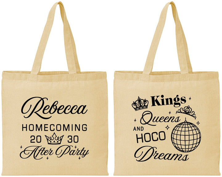 Personalized Homecoming Cotton Tote Bags - Hoco After Party | 330027