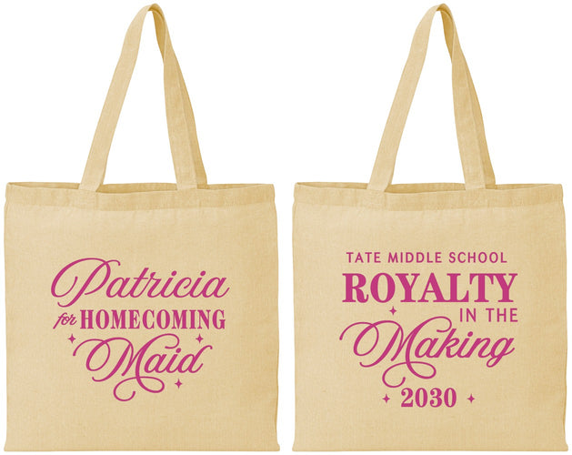 Personalized Homecoming Cotton Tote Bags - Hoco Maid Vote | 330028