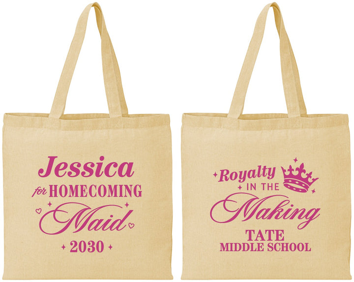 Personalized Homecoming Cotton Tote Bags - Hoco Maid Vote | 330029
