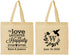 Personalized Wedding Cotton Tote Bags - Love Laughter Happily | 345